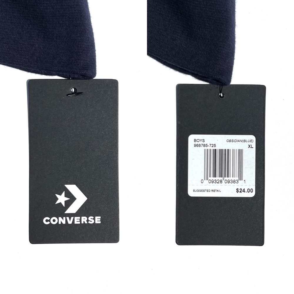 Converse Hooded Long Sleeve T-shirt Boys XL Blue All Star Cotton New NWT - Picture 3 of 6